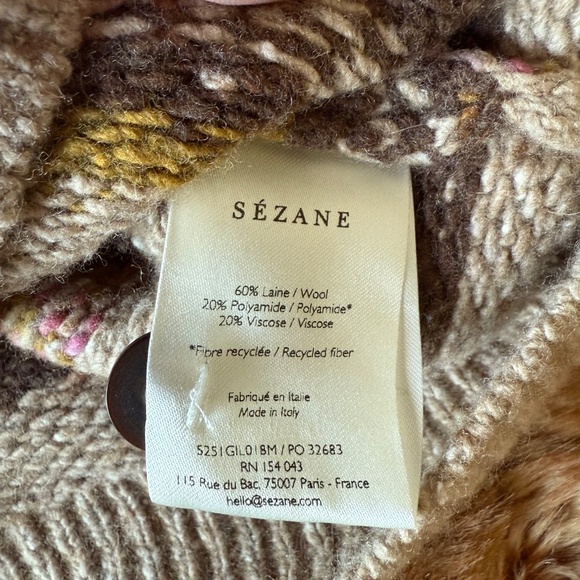 Sezane Antonin Cardigan Beige Rose - Size XL - Picture 3 of 7